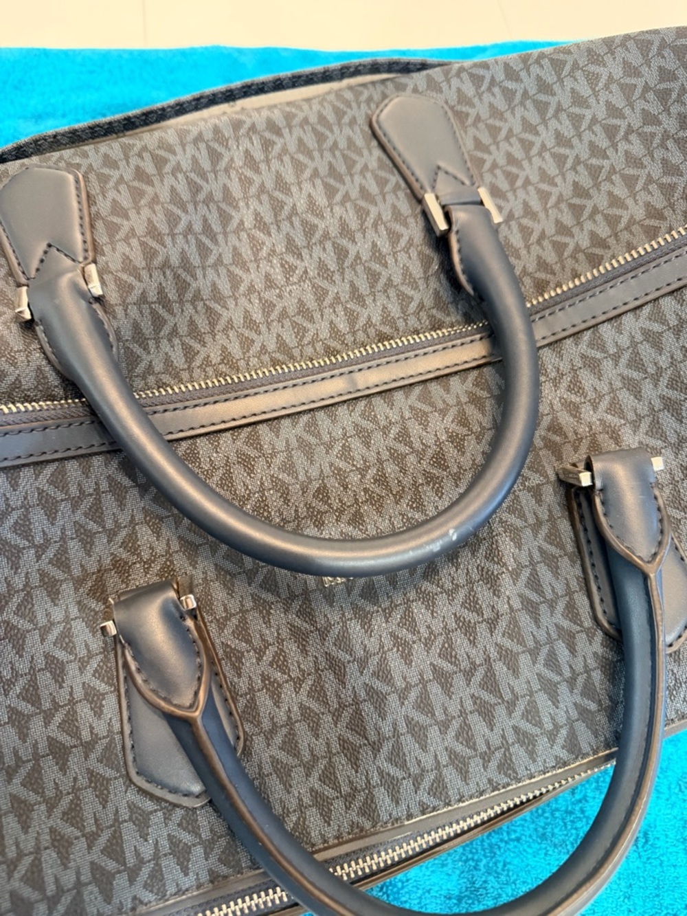 Michael Kors Navy MK Monogram Rolling Duffel and Carry-On Set - Picture 11 of 16